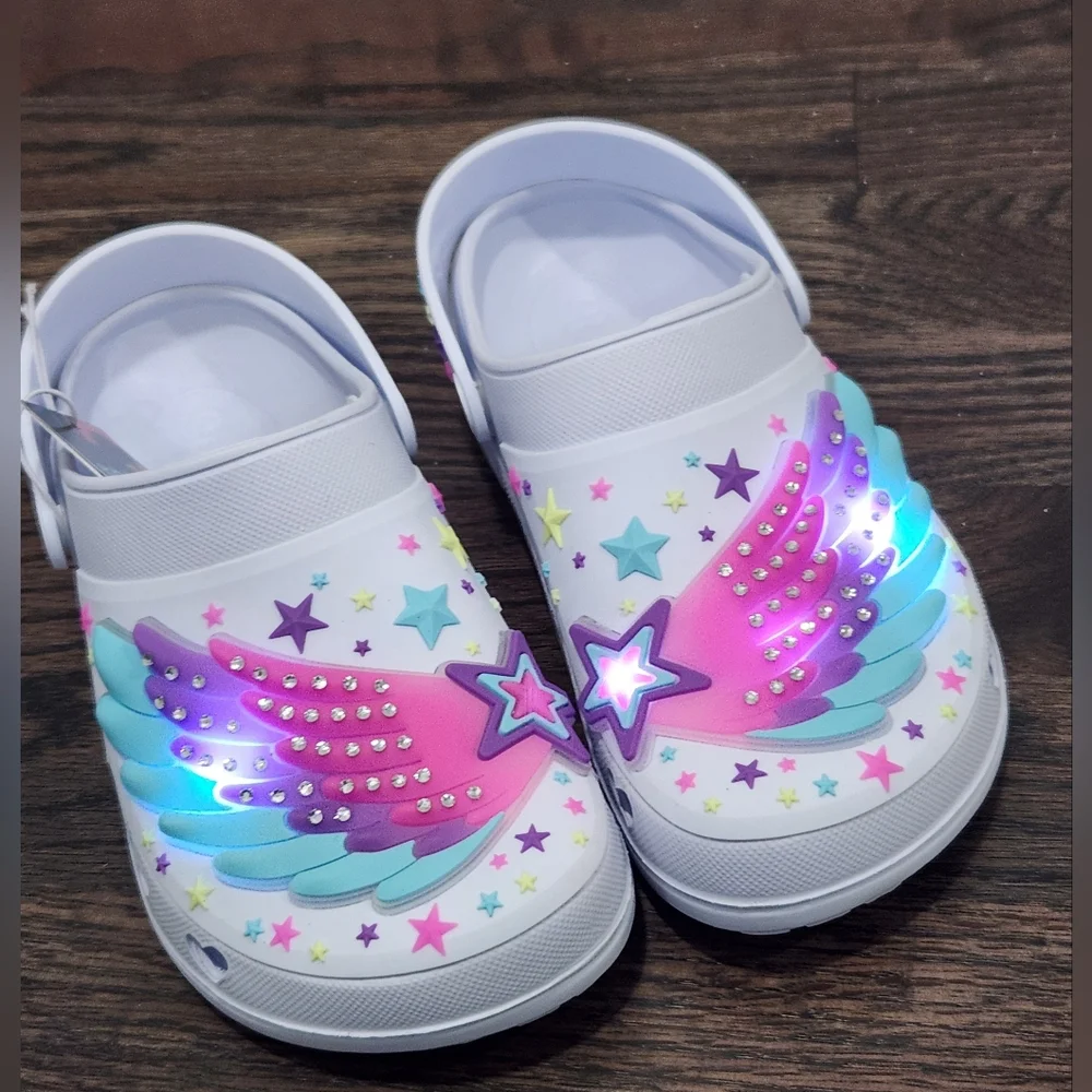 Skechers Foamies Wing Star Light Up Shoes NWT